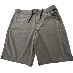 prAna Hybridizer Shorts Performance Stretch Drawstring Men’s 38 Khaki